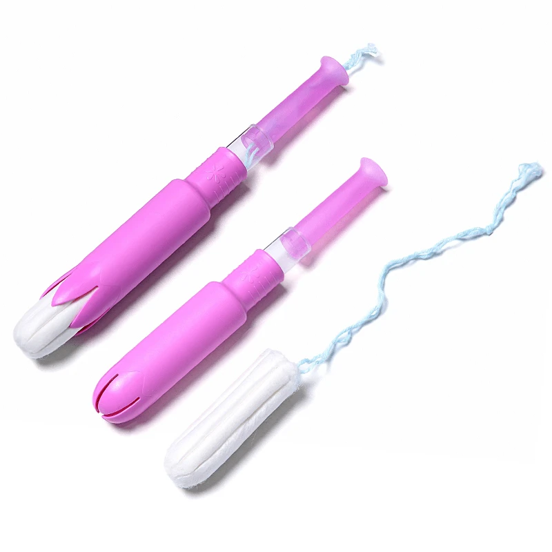 Manufacturer OEM disposable organic cotton tampons with plastic applicator organic tampons for women