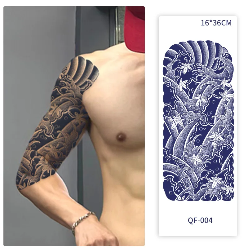 Hot Sale Wholesale Temporary Tattoos Seven-arm Cool Herbal Juice Tattoo Stickers Temporary Waterproof Flowers Tattoo For Boys