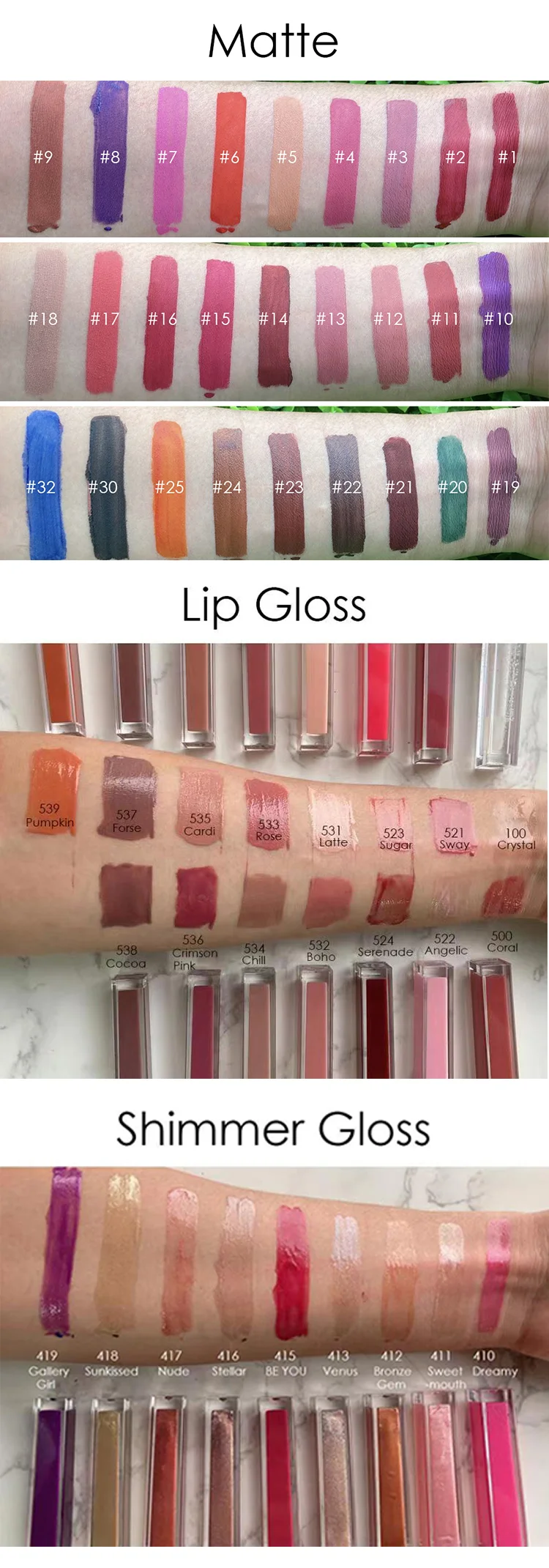 51 colors magic Non Sticky Cup Lip Vendor Waterproof Matte Liquid Lipstick flavored lip gloss coloring