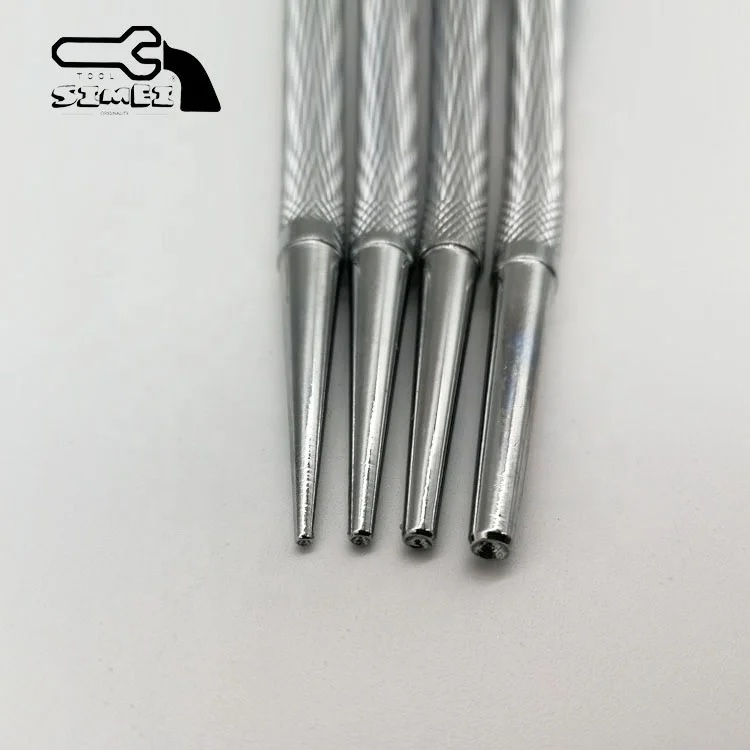 Hot Sale 4-Piece Strong Steel Taper Punch Set with Colorful Plastic Handle