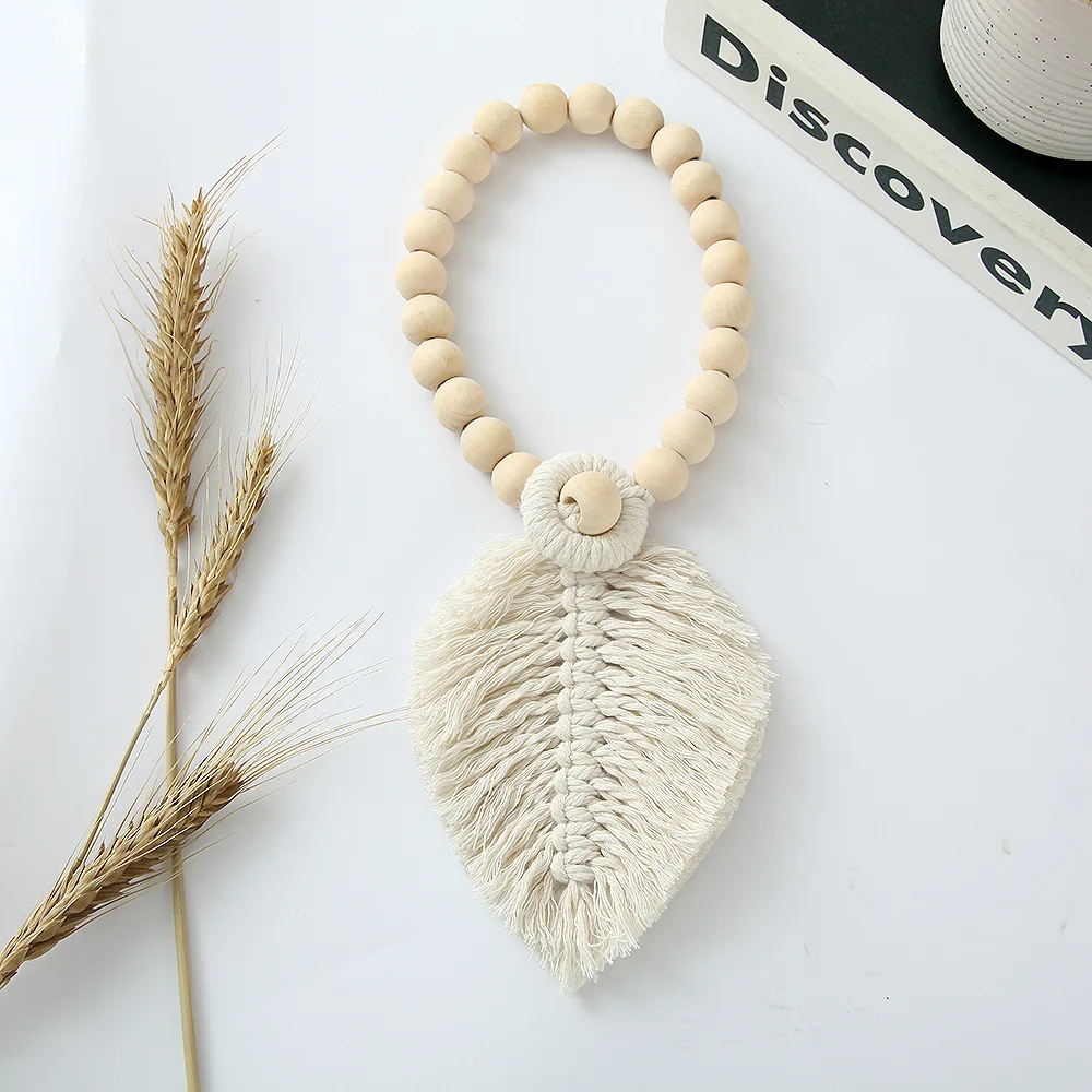 Eco-friendly Window Wood Bead Cotton Curtain Tiebacks Rope Buckles Holder Holdback Accessories For Home Bedroom