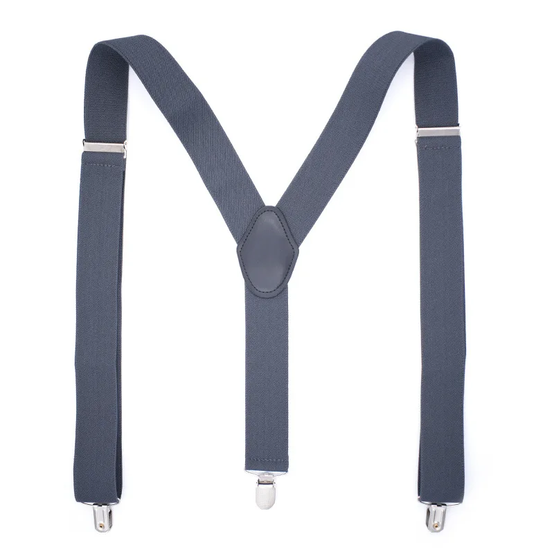 Whole Sale 3.5cm  Elastic Mens Suspender Metal Clips with Three adjustable Metal Clips Casual Style