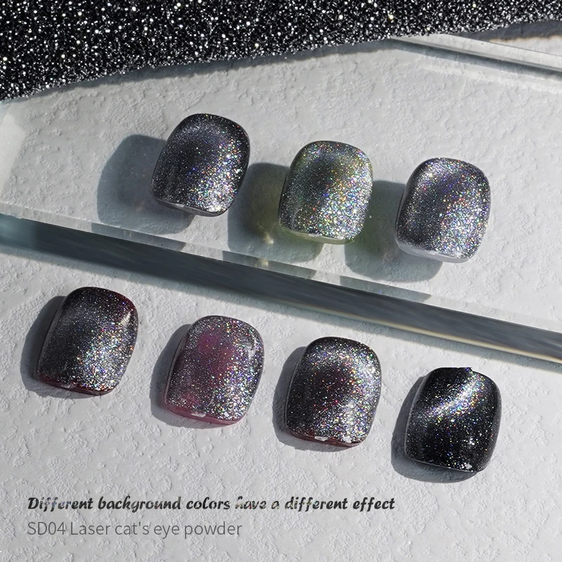 FEISHI новейший лазерный кошачий глаз порошок для ногтей