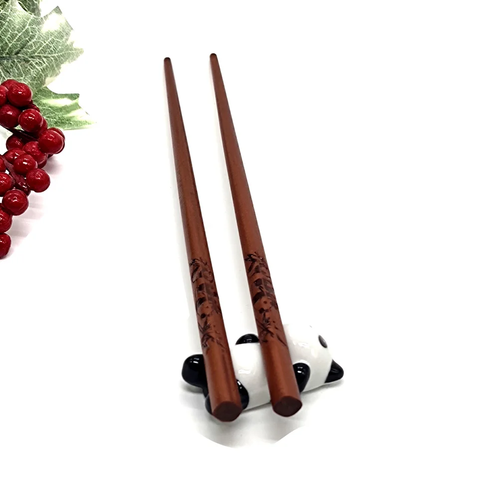 Китайские деревянные палочки для еды с принтом на заказ, японские суши, многоразовые палочки для еды с пандой, палочки для еды в подарок