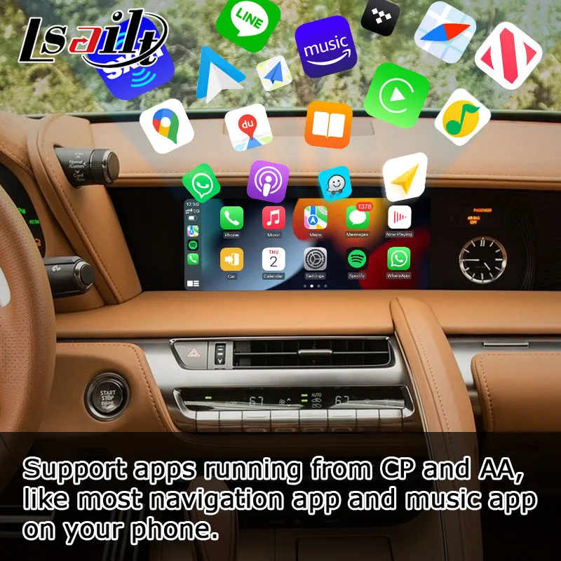 Беспроводная интерфейсная коробка Lsailt Carplay для Lexus LC500 LC500h LC 17-21 поддержка беспроводного android auto