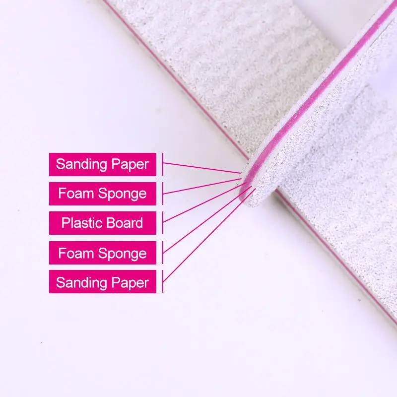 Mini Nail File Grit 100 180 Manicure Set Custom Printed logo Nail File