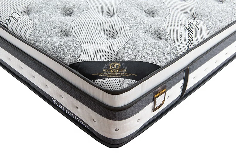 Factory Customized Luxury Colchon Matelas Queen Size 7 Zone Latex Mattress Pocket Spring 25cm Roll up Hybrid Bed Hotel