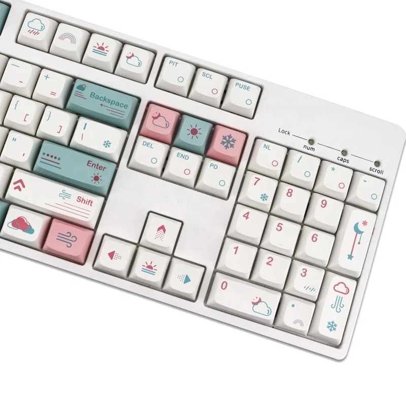 Personalized Weather Theme  XDA 132 Keys XDA Keycaps PBT Dye Sub Japanese Keycap For Cherry Mx Switch Mechanical Keyboard