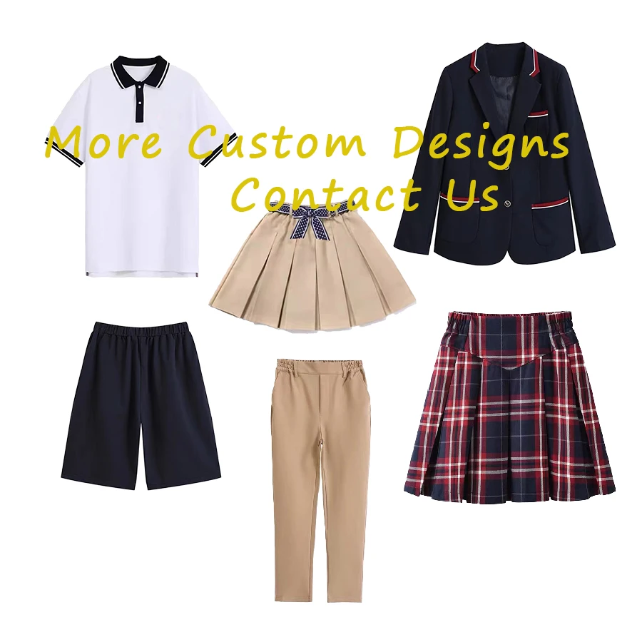 Beautiful boys and girls global schoolwear children clothing set kids primary school uniform