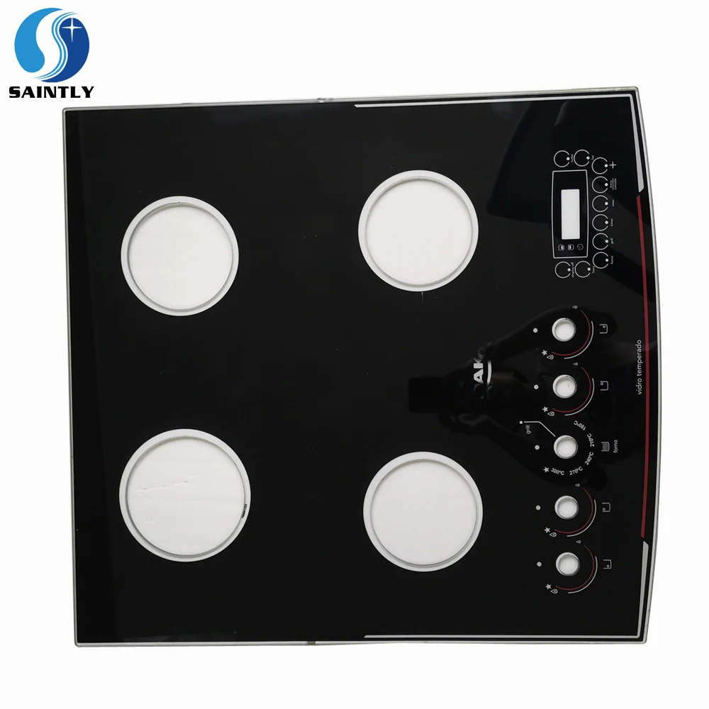 Flower pattern silk screen Printed Gas Stove Panel Glass Heat Resistant Induction Cooker Tempered Glass