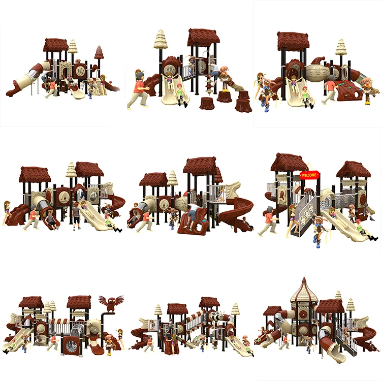 Amusement Park Facilities Children Plastic Slide Playhouse for Kids Equipment Games Set Playground Outdoor