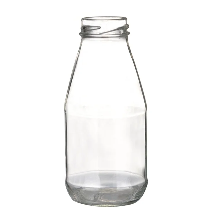 Wholesale milk glass container high temperature sterilized food grade refillable 500ml glass bottle transparent milk bottle