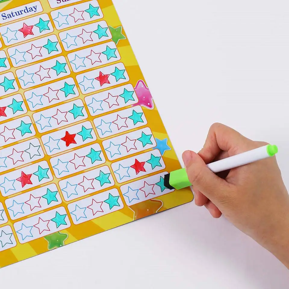 2022 New More Functions High Quality Dry Erasable Magnetic Whiteboard Independent Reward Chart Game Board With Stickers toys