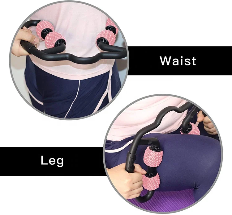 2022 Leg Muscle Massager 4 Wheels Body Shaping Relaxation Roller Ring Clamp Leg Massager