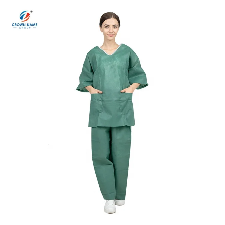 Cheap price non woven disposable clean room scrub suit
