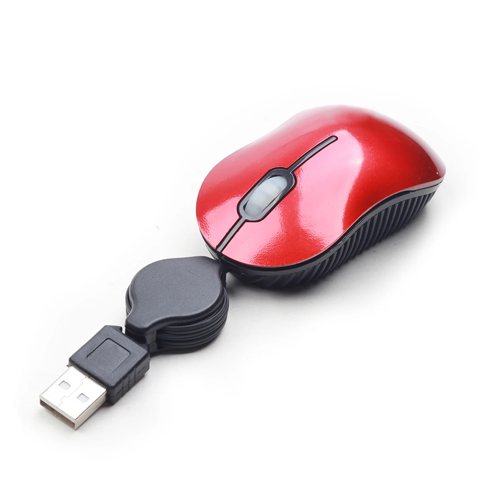 Mini USB flat slim mouse LED light up Optical Wheel Wired Mouse Mice for PC Laptop Computer
