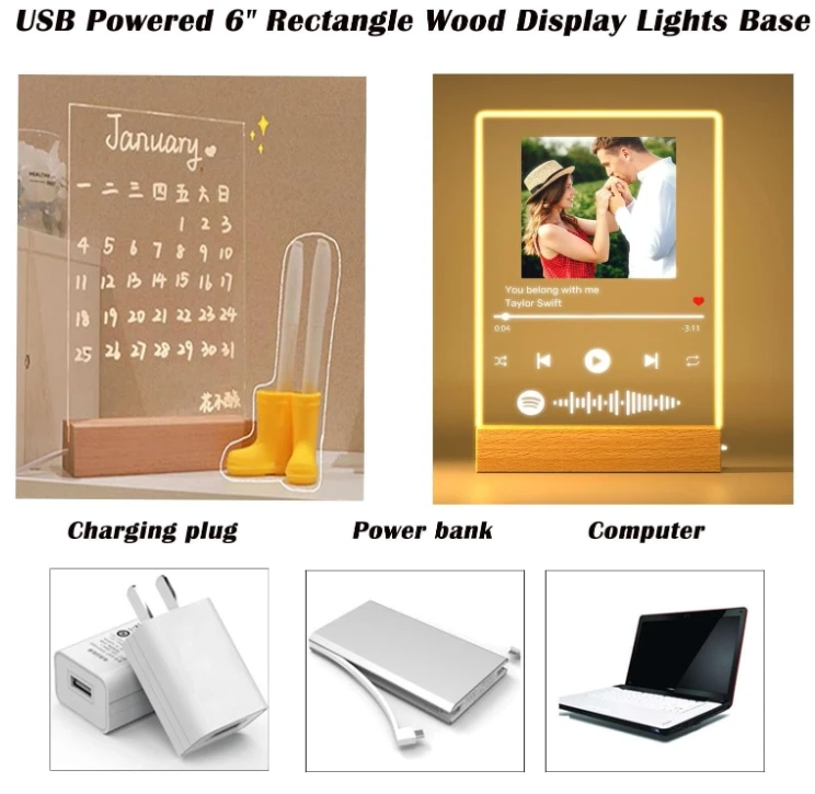Round Wooden LED Lights Display Base with Remote Control for Laser Glass Resin Art(it has a control to change the light)