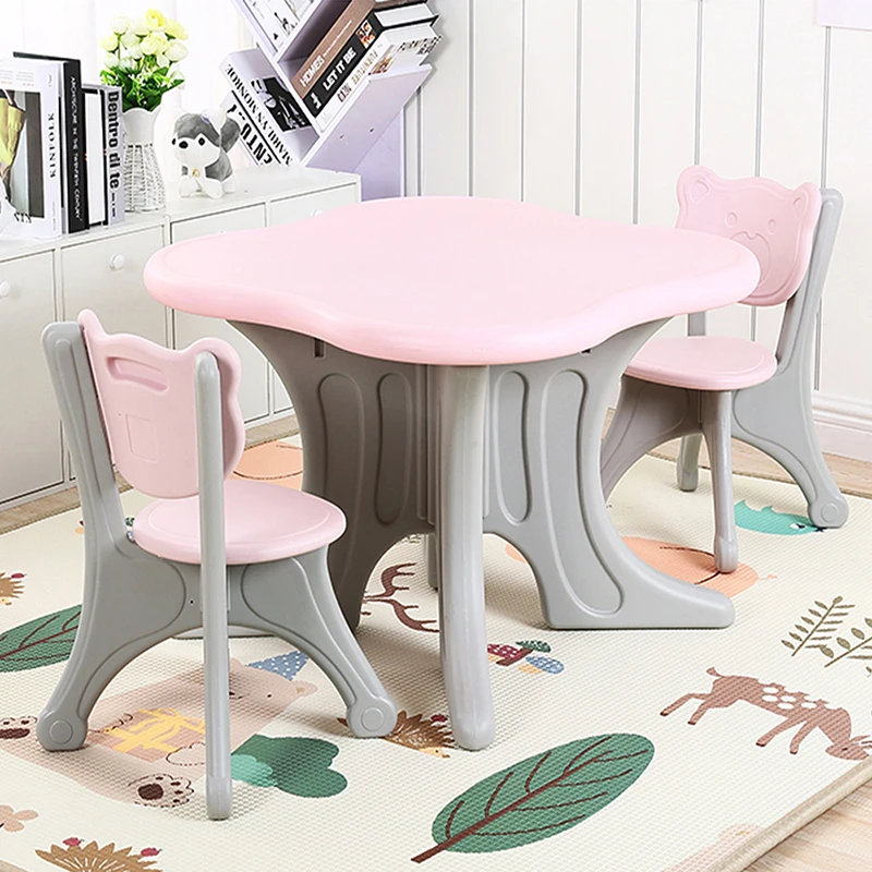 Plastic kids table and chair set children kindergarten  furniture study tables chairs