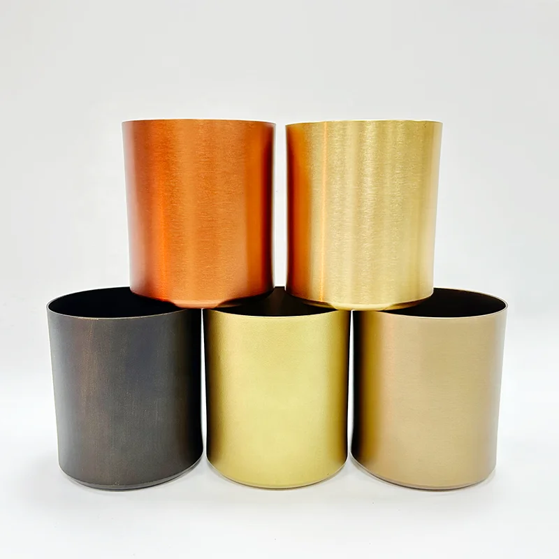 Luxury 11oz Gold Aluminum Metal Candle Jar Custom Wishing Candle Holder Home Decor Candle Container