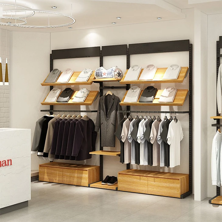 Hot Sale Clothing Store Retail Garment Display rack Hanging Clothes Display Racks Garment Store Furniture Display Clothing Rack