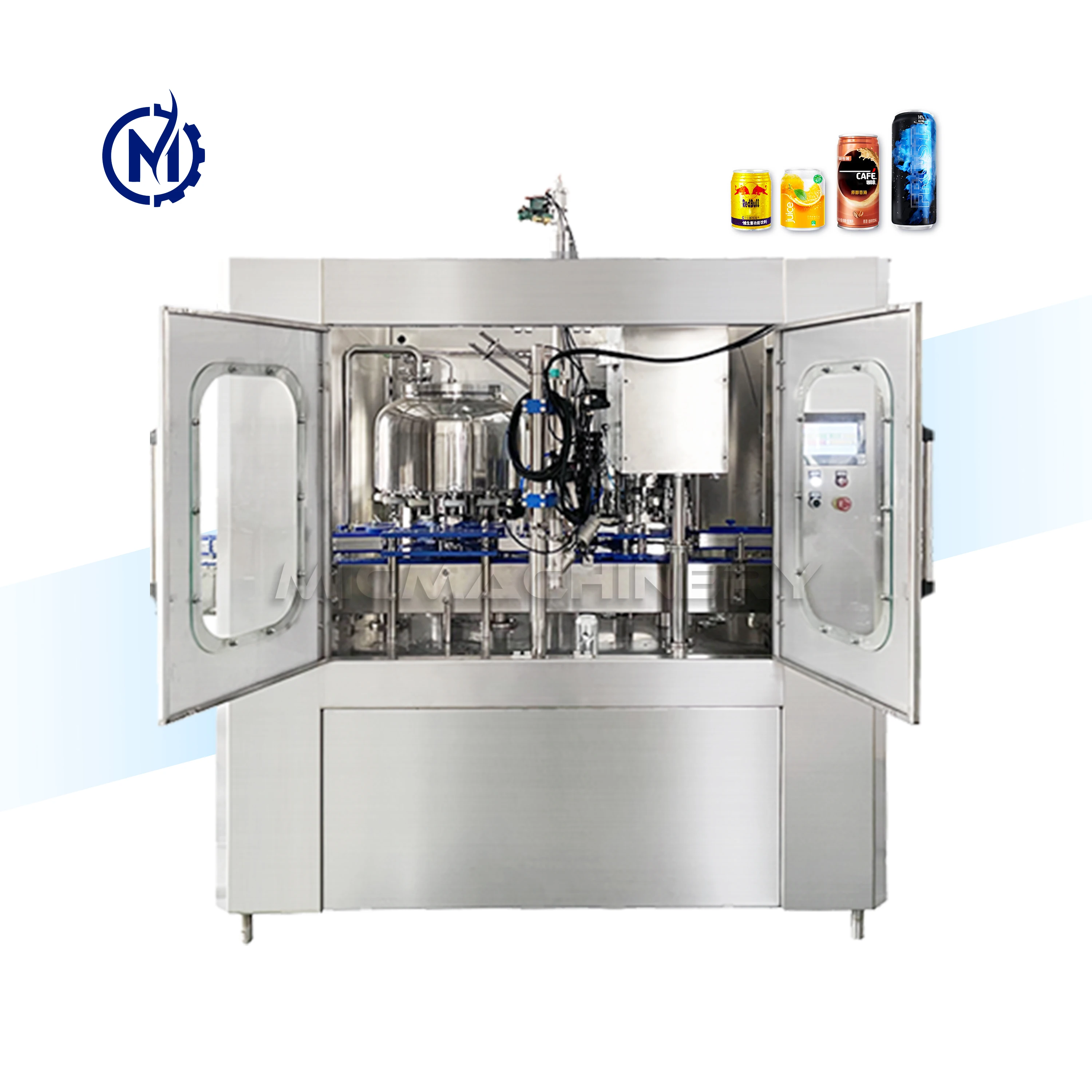 Automatic canning drink tea juice and sealing filler cold brew iced coffee can filling machine