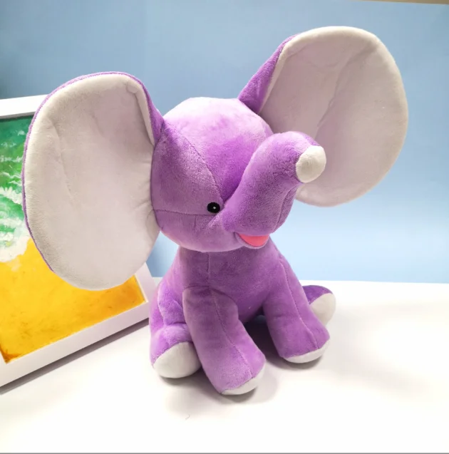 super soft plush velboa blue stuffed animals sublimation blank elephant big ear different color in 2 sizes