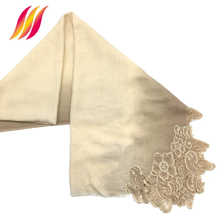 Women Fashion Wool Embroidery Scarf Solid Color with low MOQ and low price
