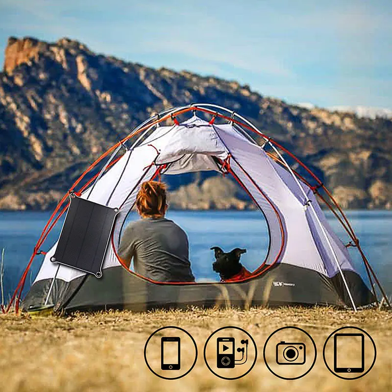 High efficiency portable 6w 5volt usb port solar panel with cheap price for backpack tent mobile phone charger