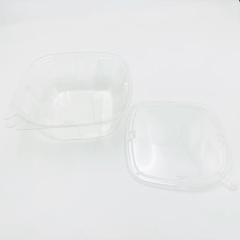Special Design Tamper Evident Food Container 55oz Square Disposable Plastic Salad Box