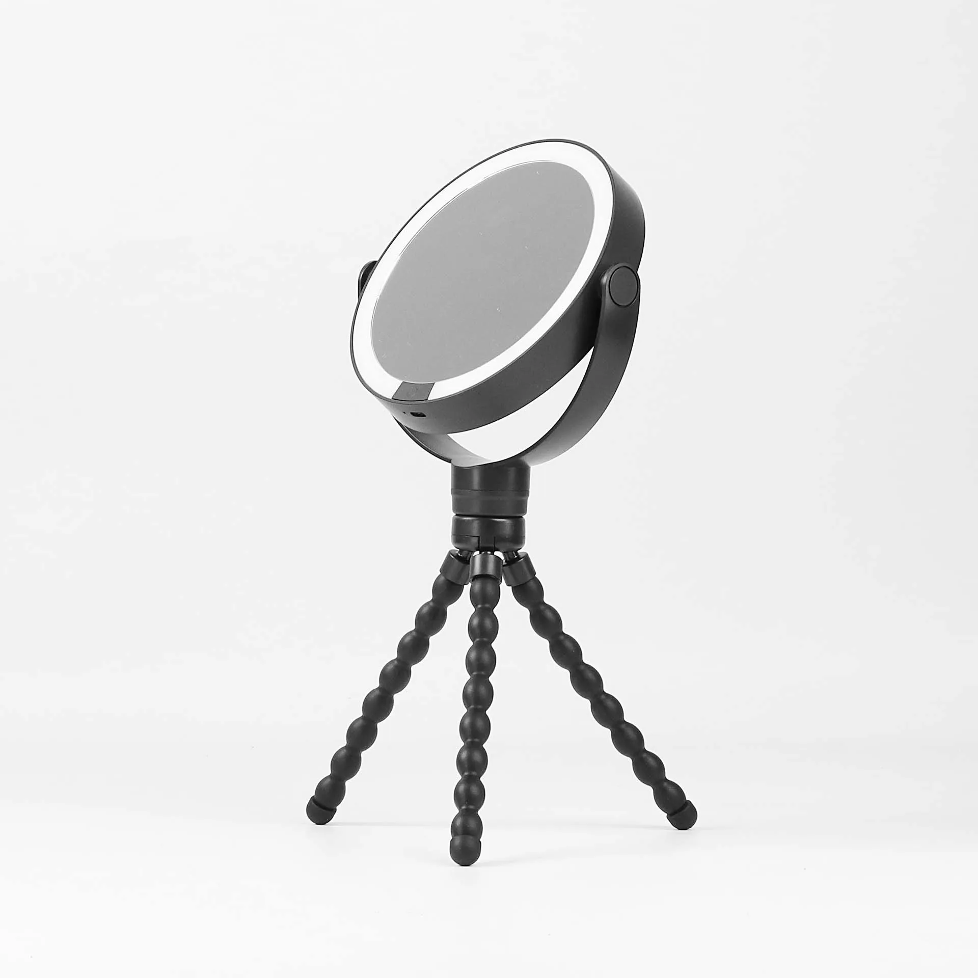 New LED Makeup Round Table Top Mirror with Octopus Portable Flexible Tripod Stand for Travel Illuminate Cosmetic