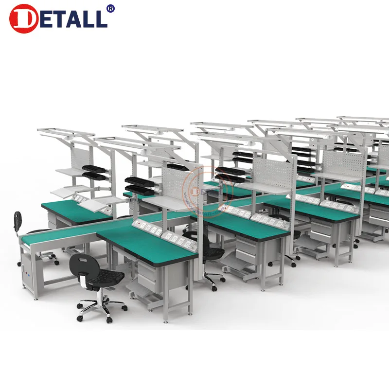 Detall modular customised pvc belt conveyor led lamp automatic assembly line equipment