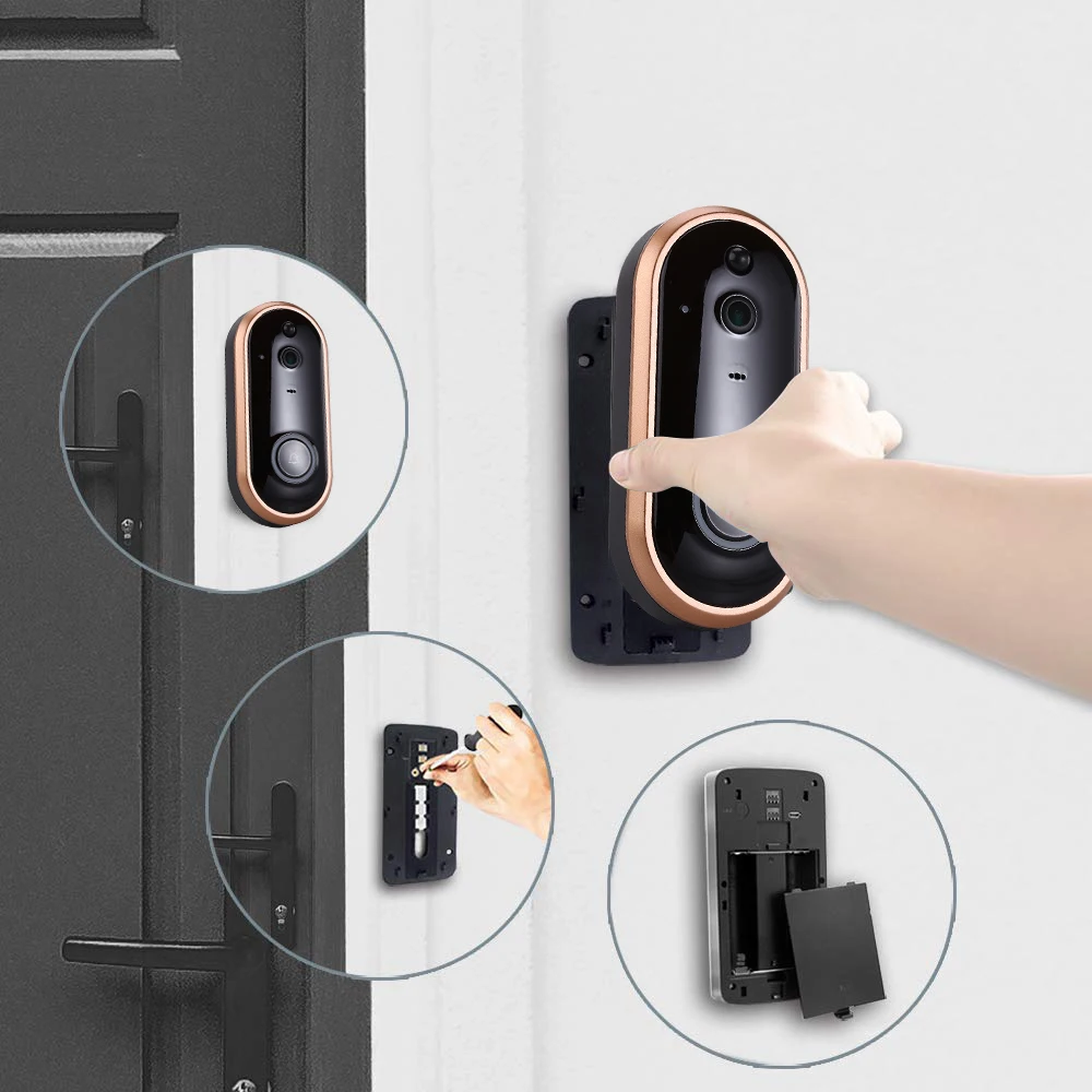 Home Wifi Camera Video Doorbell HD 1080p Interphone Smart Phone Wireless With Ring