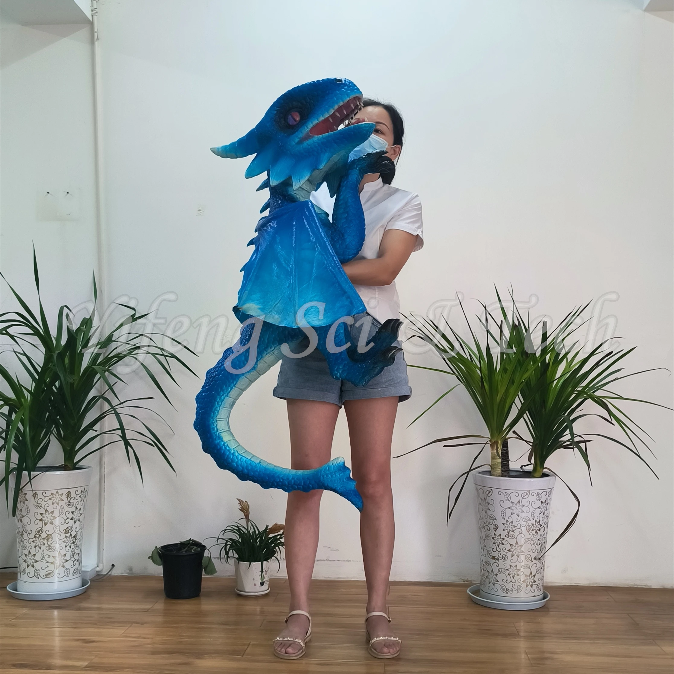 Аниматронный Дракон реалистичный в натуральную величину t-rex динозавр марионетка