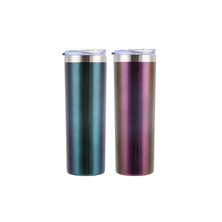Manufacture 20oz double wall stainless steel insulated coffee mug sublimation  straight blanks skinny tumbler