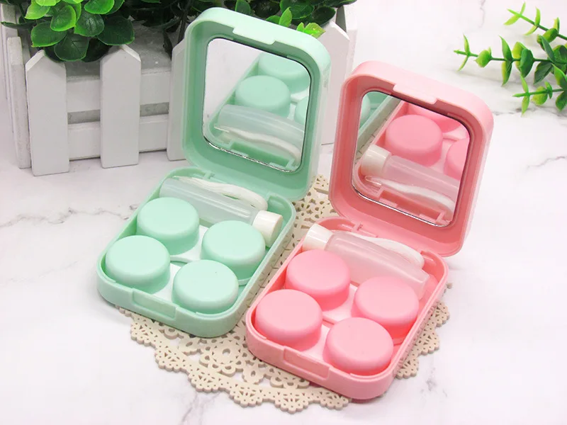 Contact lens case cute Flamingo  pupil box 2 pairs of companion box student myopia box