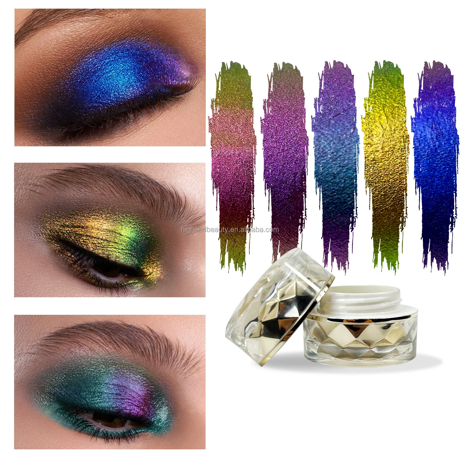 Eye Shadow Multi-chrome Neon Chrome Chameleon Liquid Eyeshadow Chrome Pigment Satin Waterproof Cream Make up Eye Shadow Palette