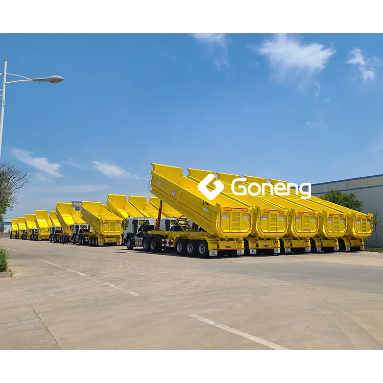 transportation mining sand 80 90 100 ton dumper semitrailers tipper dump semi trailer truck three 3 axle for sale