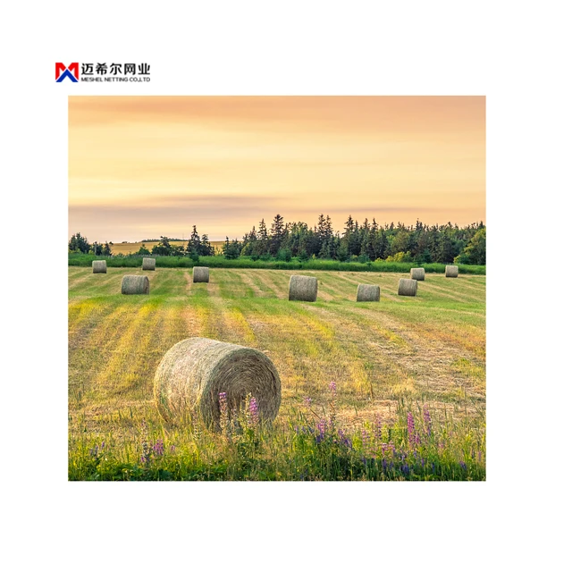 agricultural plastic hay silage round bale net wrap Package grass network Strapping grass netBundle of grass network silage tarp