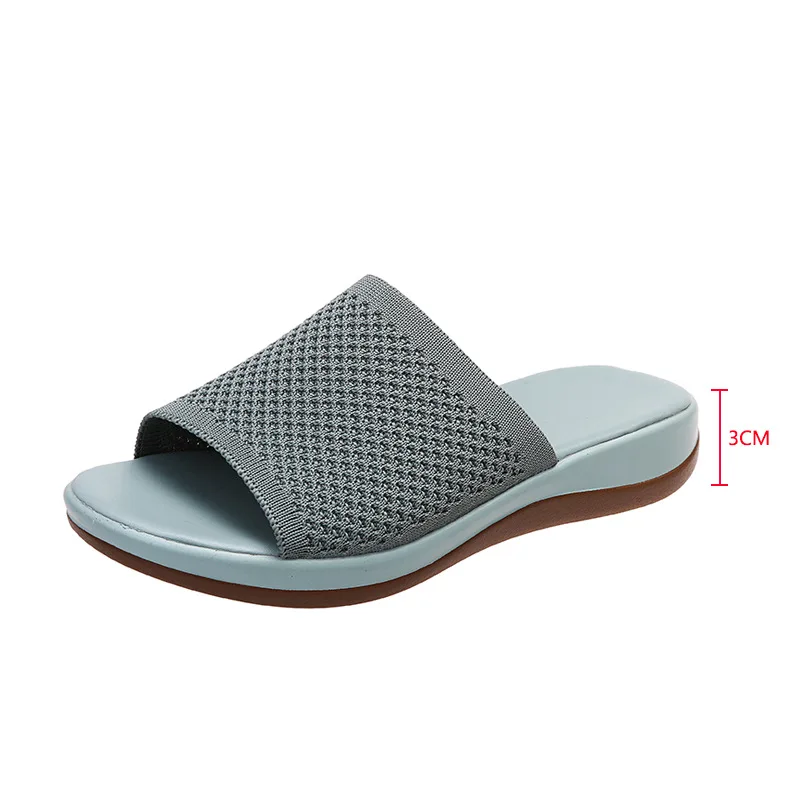 New large size spring and summer flying woven casual flat bottom ladies slipper  11