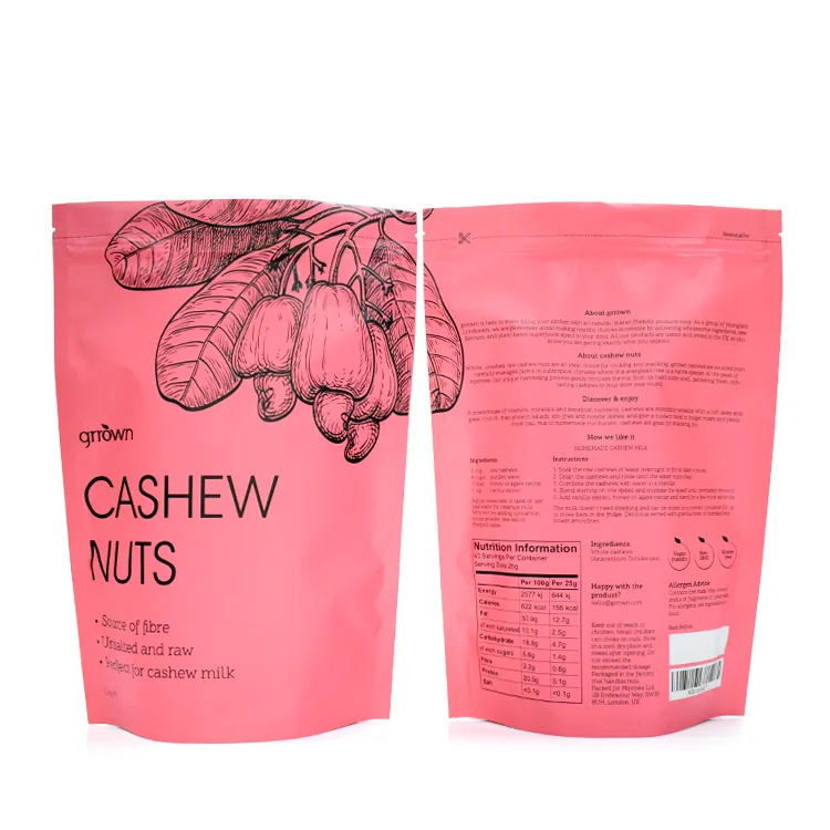 Pla Compostable Biodegradable Matte Stand up Pouch Packaging Bag with Zipper Plastic Kraft Paper Custom Design Digital Printing