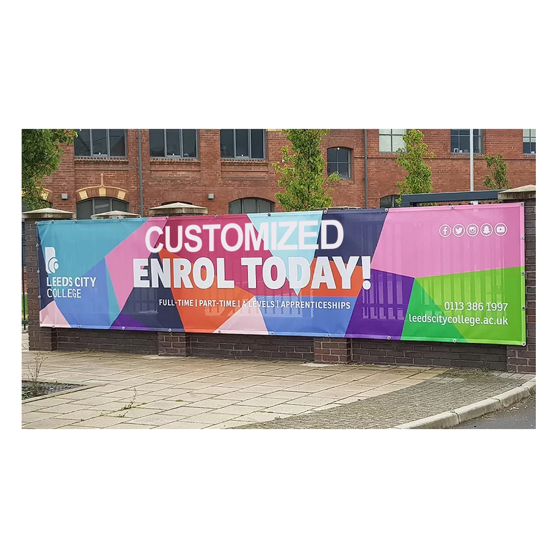 Large format outdoor fence customized signs and banners happy birthday paper banner custom print banner