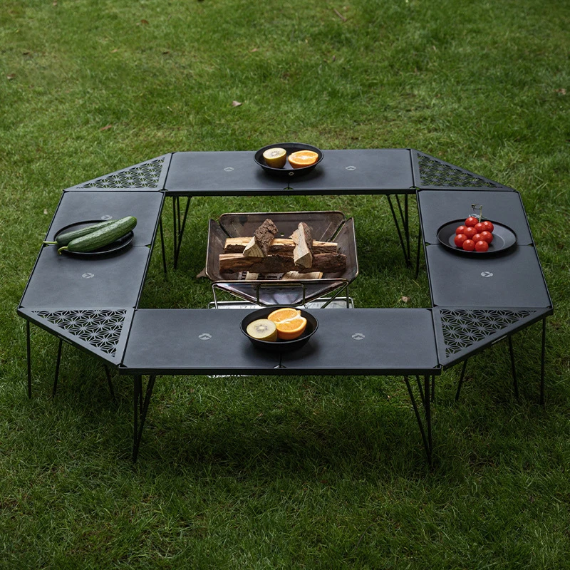 Portable camping folding combination table
