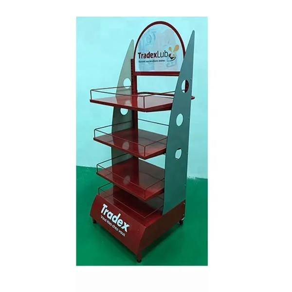 Engine Oil Rack Adjustable Shelving Stand With Movable metal motor Engine oil display rack Stand