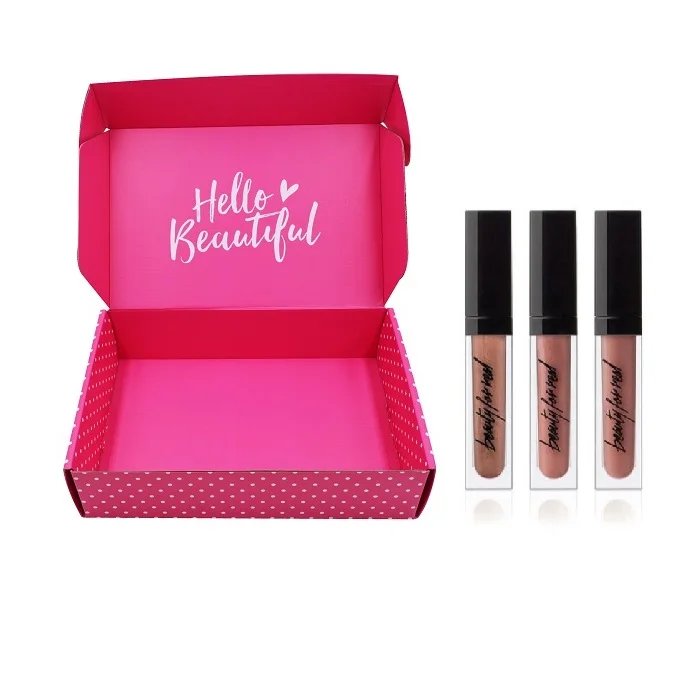 
Branded Logo Custom Printed Corrugated Pink clolor Cardboard Packaging Mailer Box For lid bamp 