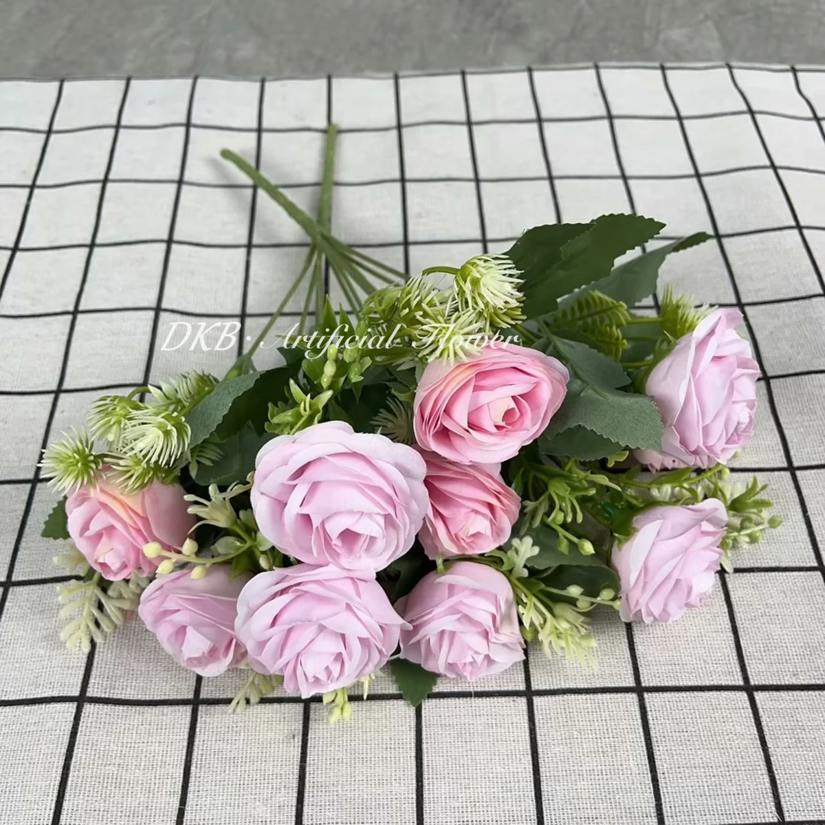 DKB low price wholesale Premium  wedding flowers 4 head fa ke silk dried rose artificial flowers