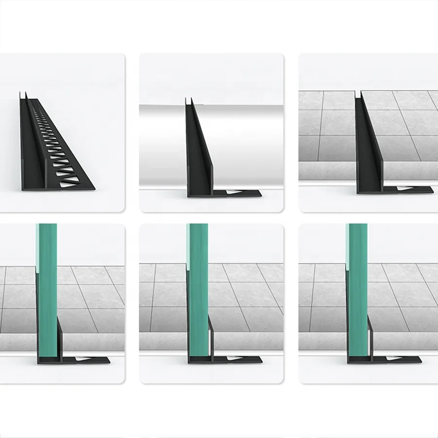 hot sale 10mm glass aluminum F channel profile U extrusion glass holder profile for shower room