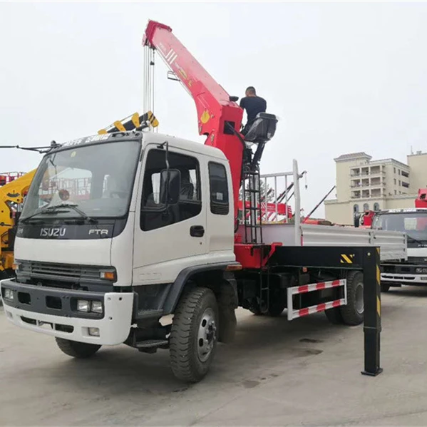 Chinese ISUZU FTR 8 Tons 6 Wheels Truck Mounted Crane with Straight Arm Crane Truck