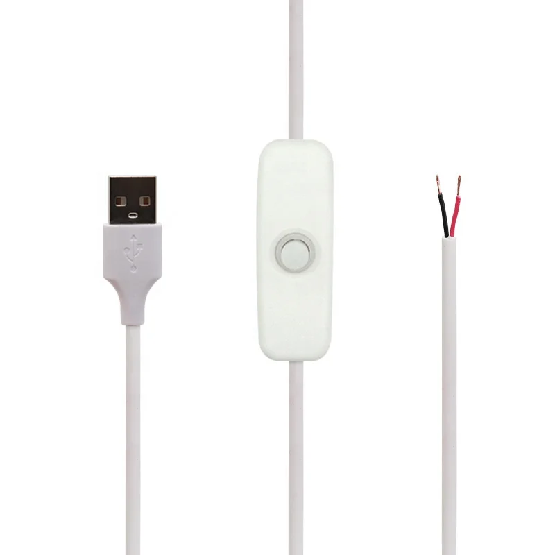 Индивидуальный USB-кабель 5 В для открытия конца с переключателем ВКЛ./ВЫКЛ. нажимная нижняя часть рождественского светодиодного освещения светодиодной лампы