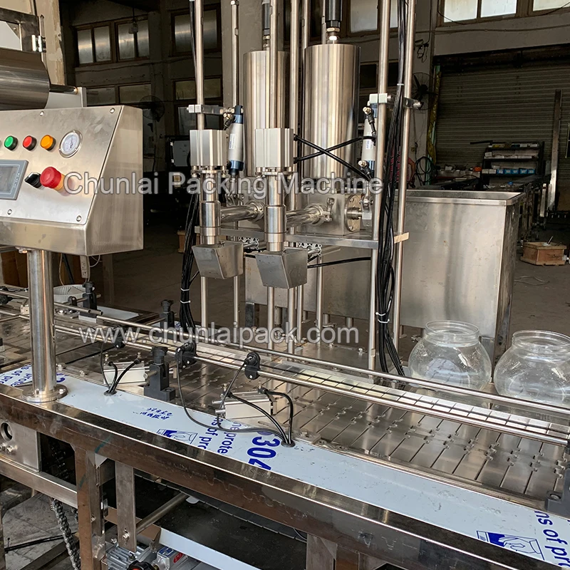 Food Condiment Pack Edible Oil Ketchup Soy Bean Sauce Liquid Gravity Cream Piston Chili Paste Multi Head Bottle Filling Machine