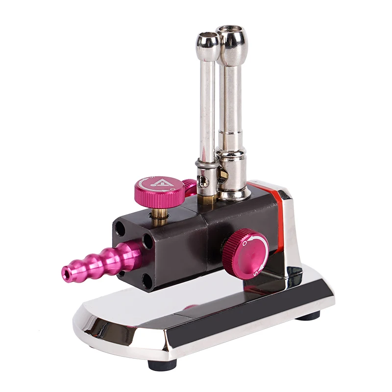 Dental Lab Gas Burner Portable Natural Gas Light Mini Bunsen Burner Double Tube Rotatable Laboratory Heating Tool